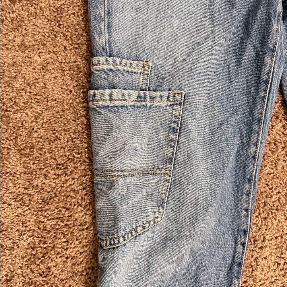 Garage Denim light-wash denim slouchy cargo jeans. - Picture 4 of 5